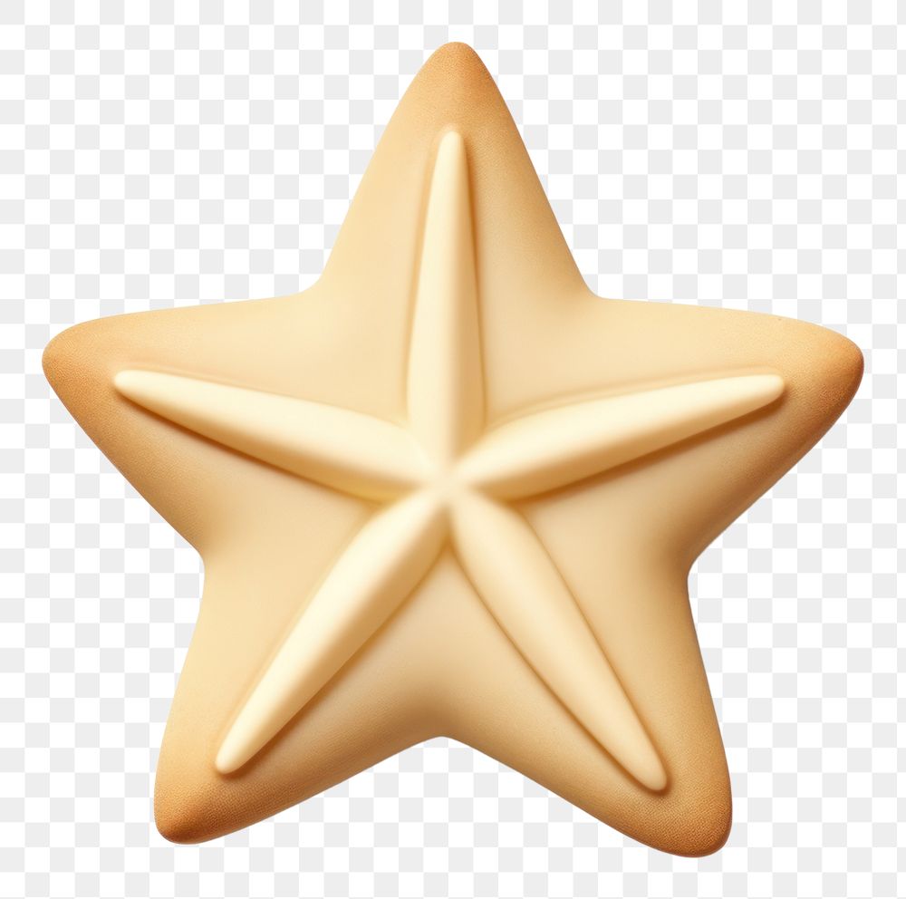 PNG Star-shaped sugar cookie white background simplicity echinoderm. AI generated Image by rawpixel.