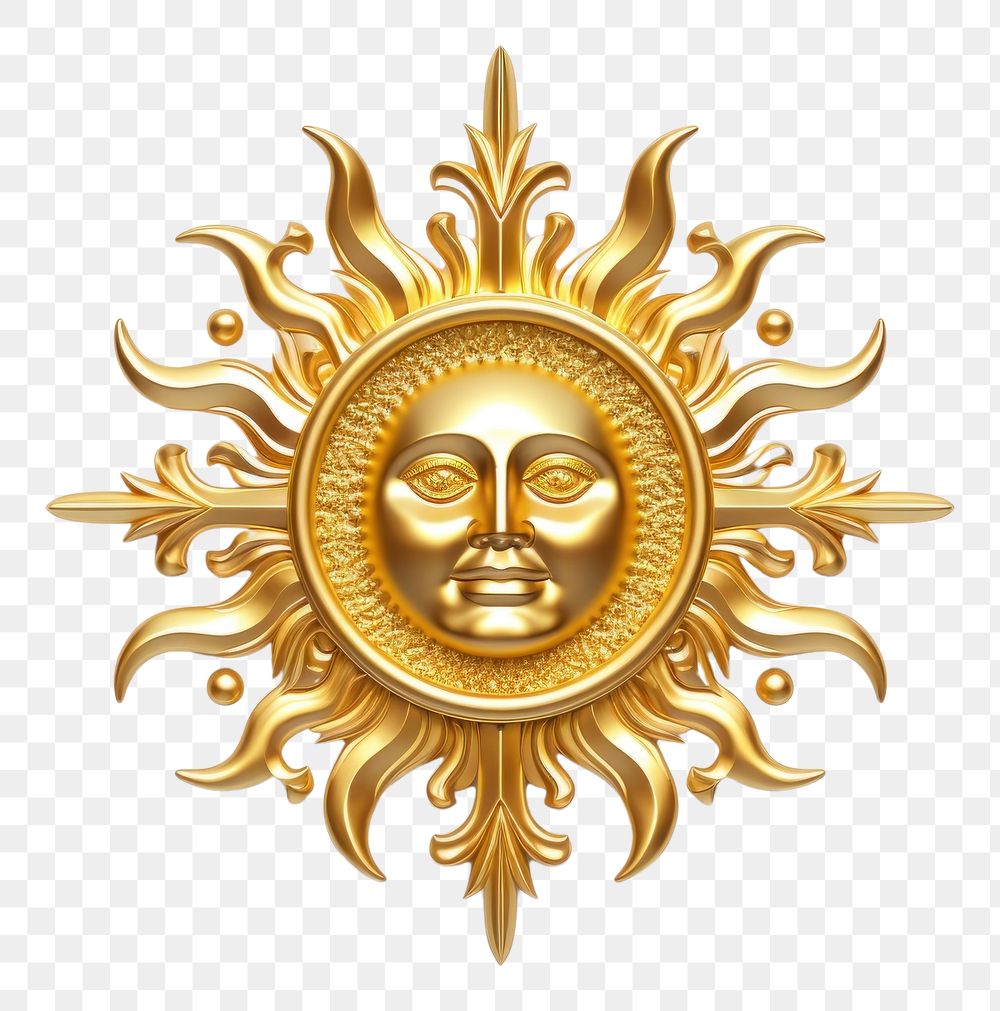 PNG  Celestial sun symbol jewelry brooch gold AI generated Image by rawpixel