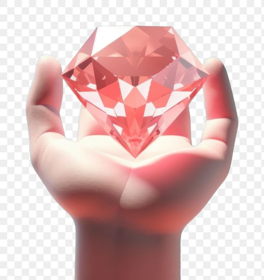 PNG Hand holding a diamond gemstone jewelry art. AI generated Image by rawpixel.