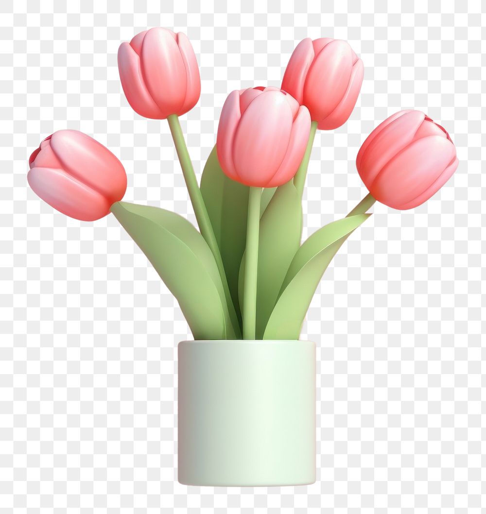 PNG Hand holding a tulip bouqet flower plant vase. AI generated Image by rawpixel.