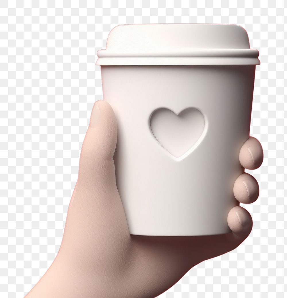 PNG Hand holding a coffee cup mug refreshment cappuccino. AI generated Image by rawpixel.