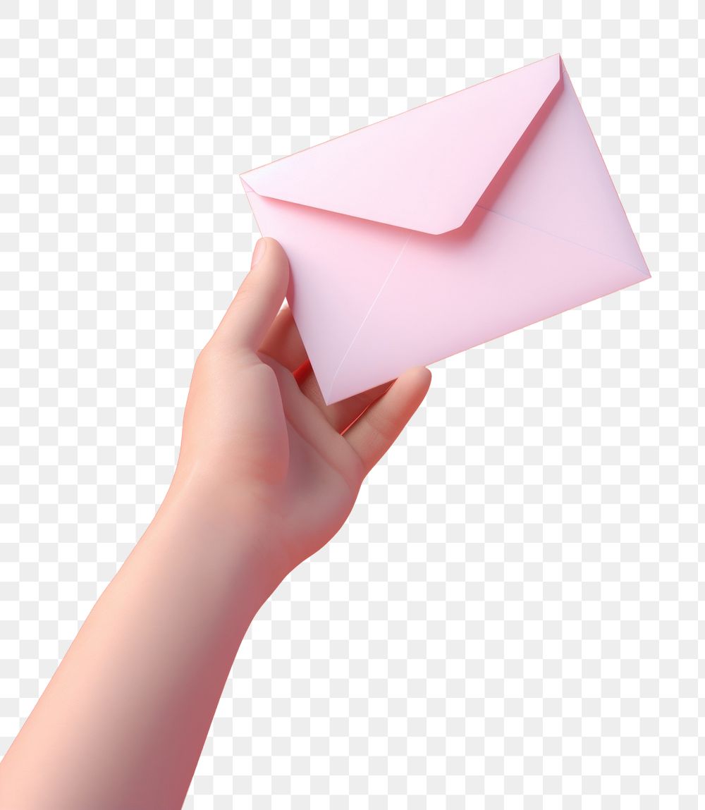 PNG Hand holding envelope paper origami finger. AI generated Image by rawpixel.