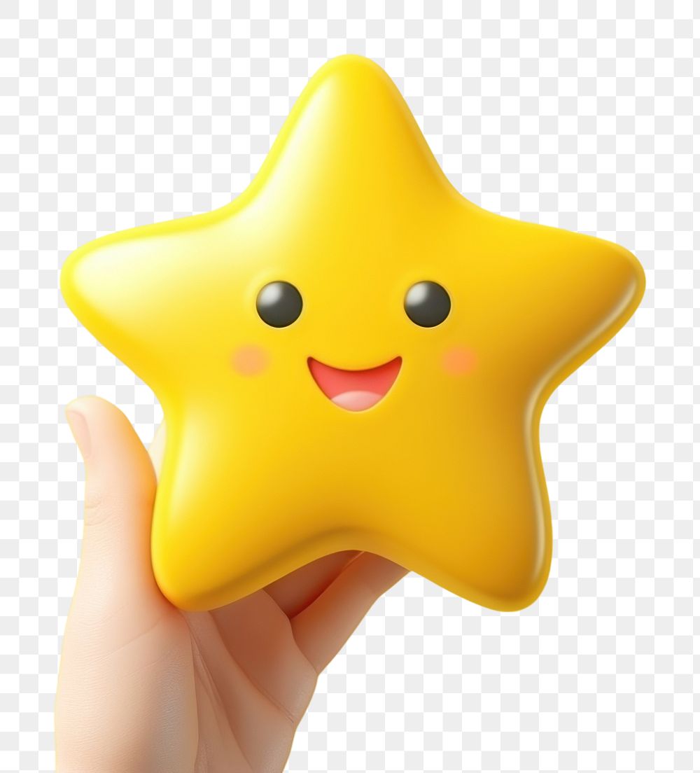 PNG Hand holding solid yellow star cartoon shape representation. AI generated Image by rawpixel.