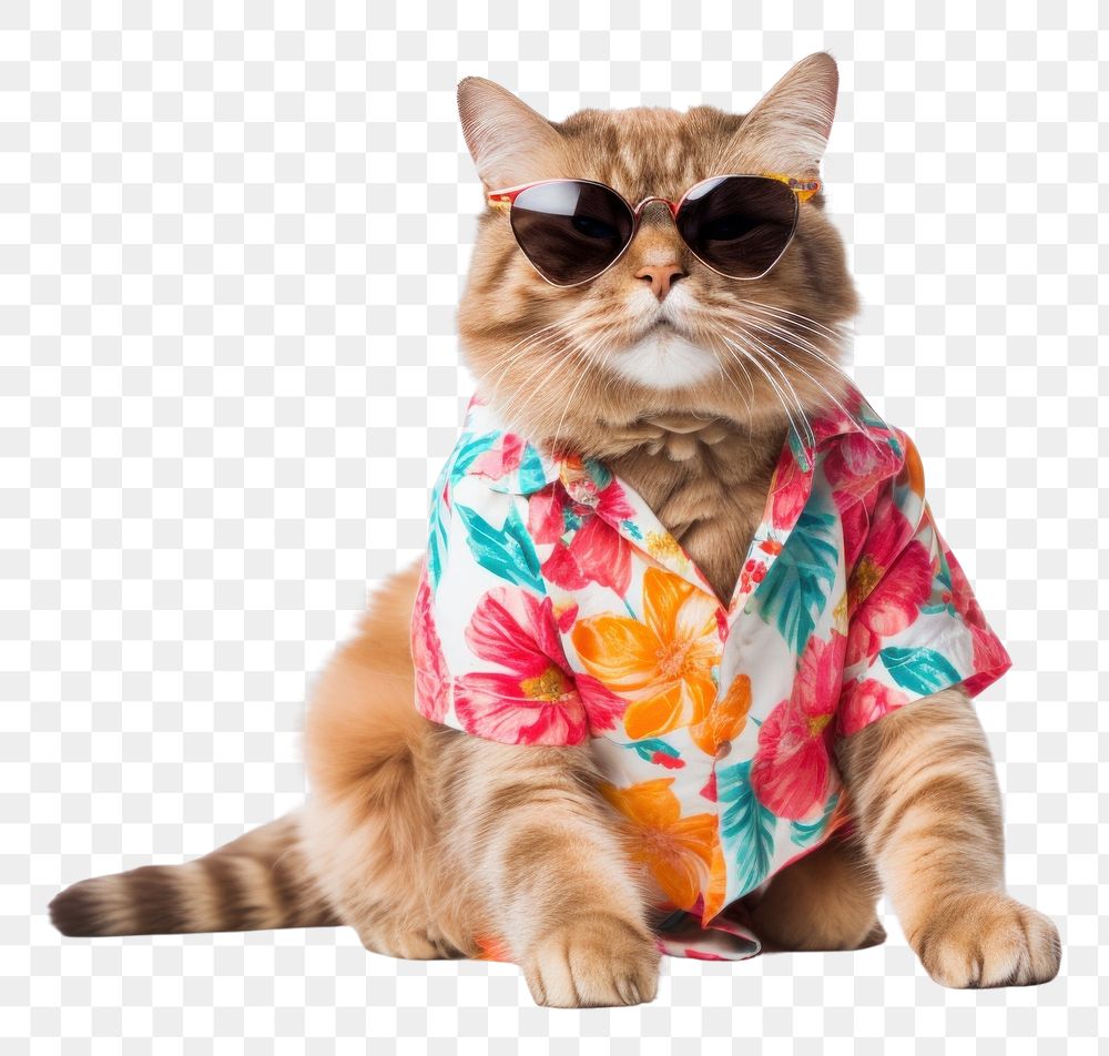 PNG  Cat sunglasses mammal animal AI generated Image by rawpixel