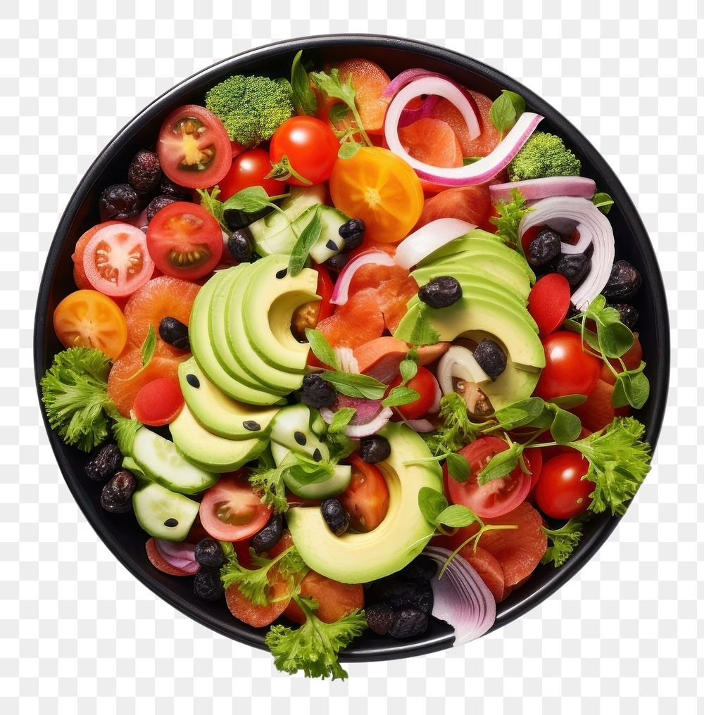 PNG  Vegan food salad lunch plate. AI generated Image by rawpixel.