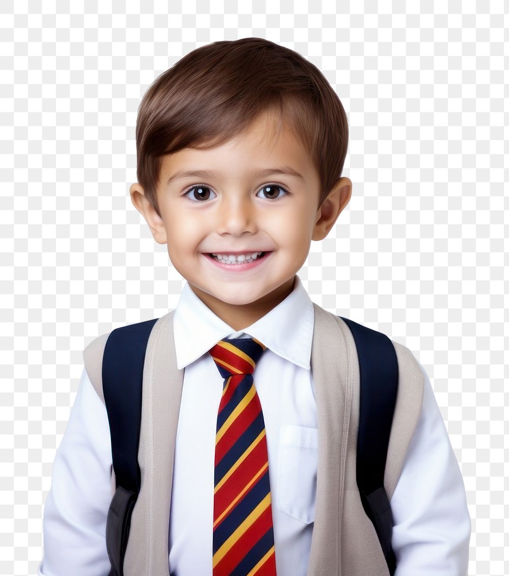 PNG Little kindergarden student portrait necktie shirt. AI generated Image by rawpixel.