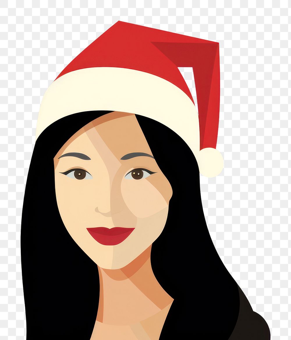 PNG Asian woman wearing christmas hat portrait adult celebration. AI generated Image by rawpixel.
