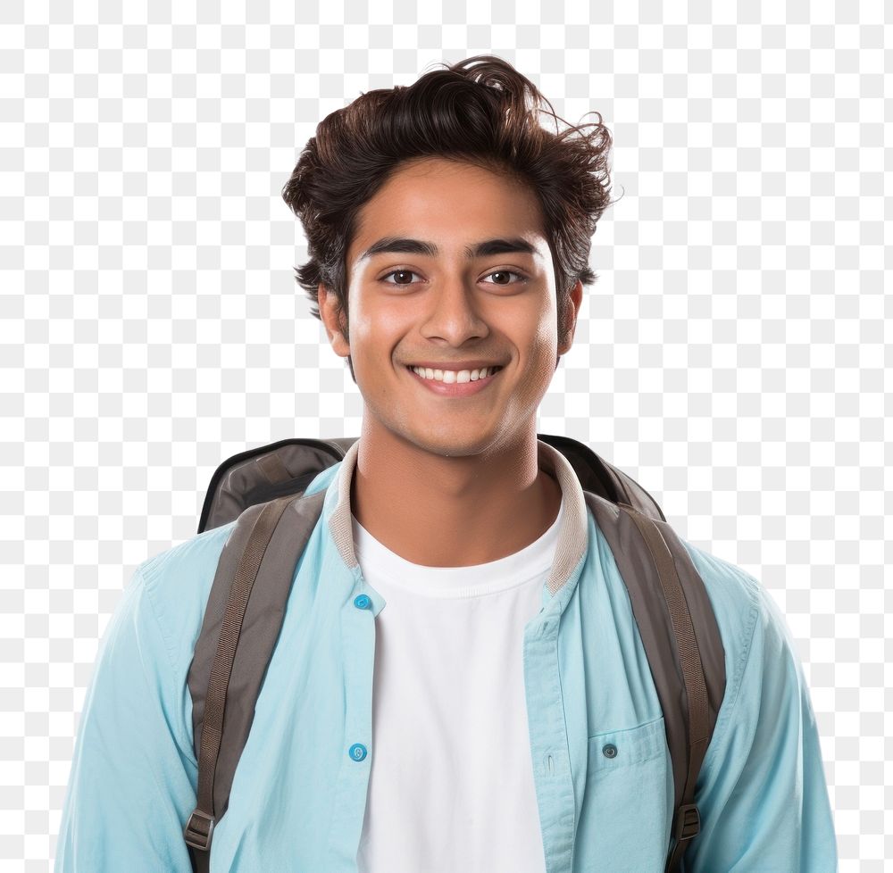PNG  South asian university student portrait adult smile. AI generated Image by rawpixel.