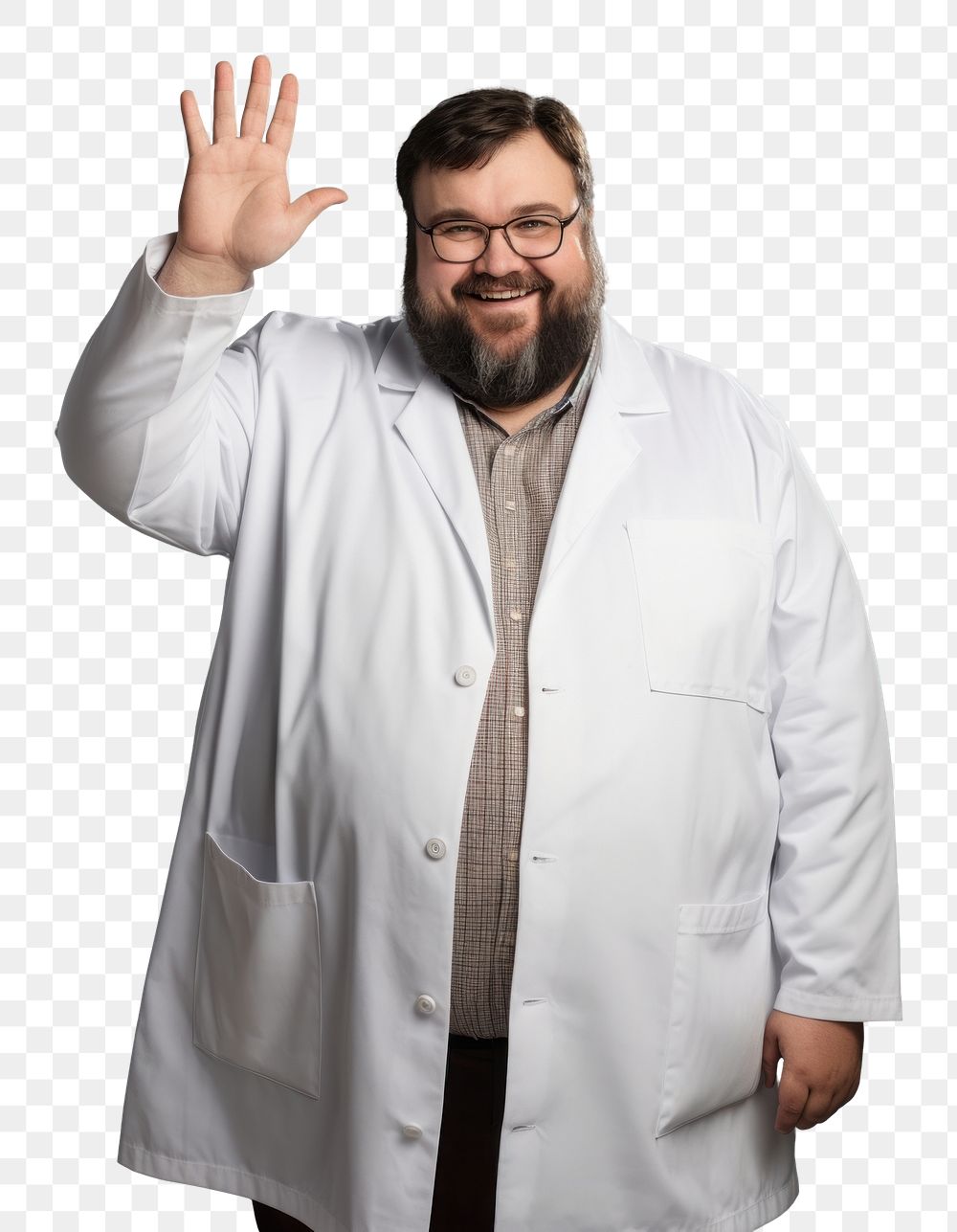 PNG Chubby male doctor portrait adult hand. AI generated Image by rawpixel.