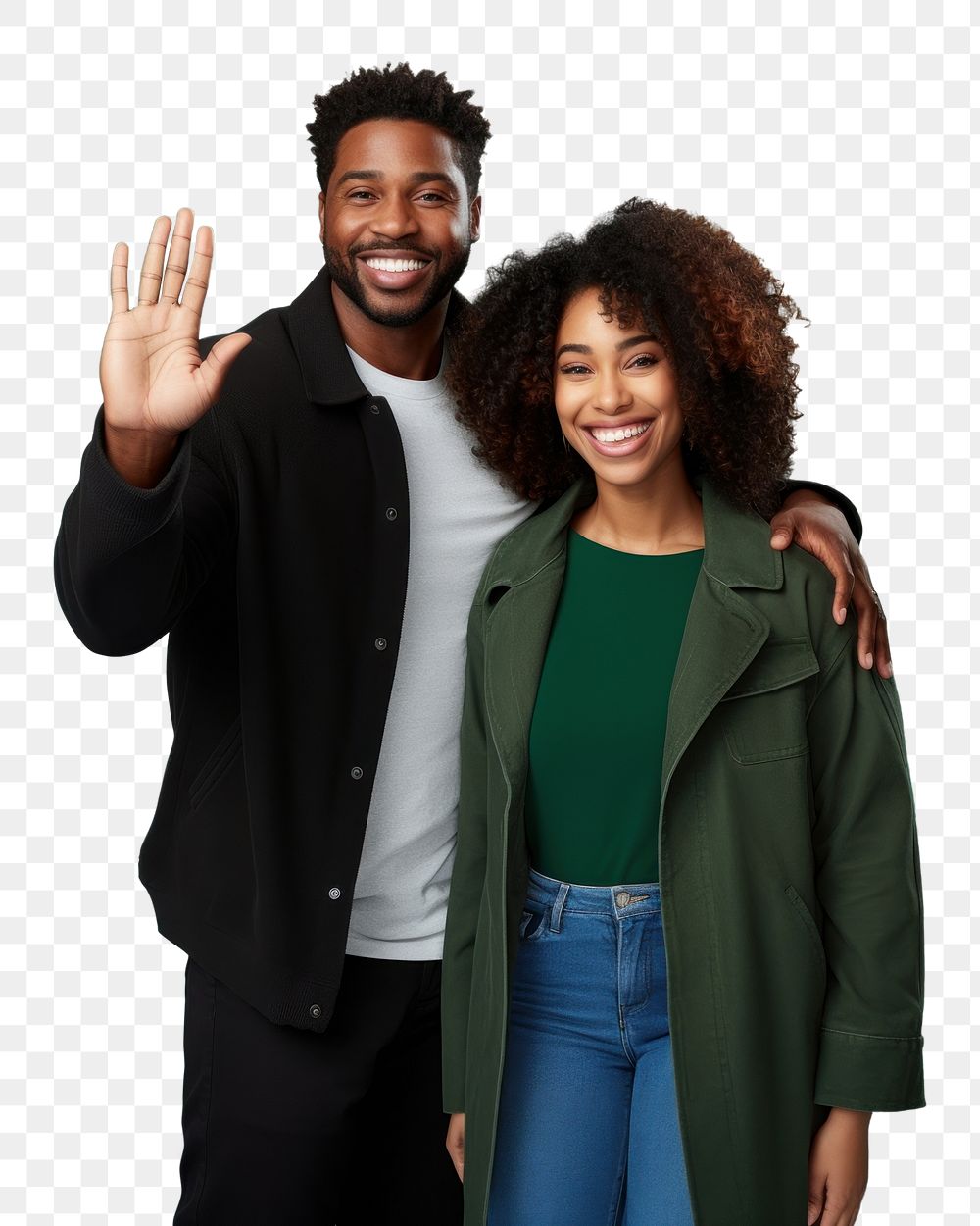PNG Black couple portrait adult togetherness. AI generated Image by rawpixel.