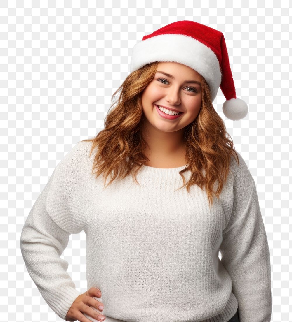 PNG Wearing christmas hat sweater photography portrait. AI generated Image by rawpixel.