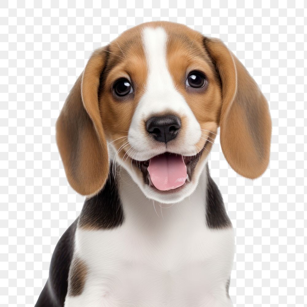 PNG  Happy Beagle puppy confuse face beagle animal mammal. AI generated Image by rawpixel.