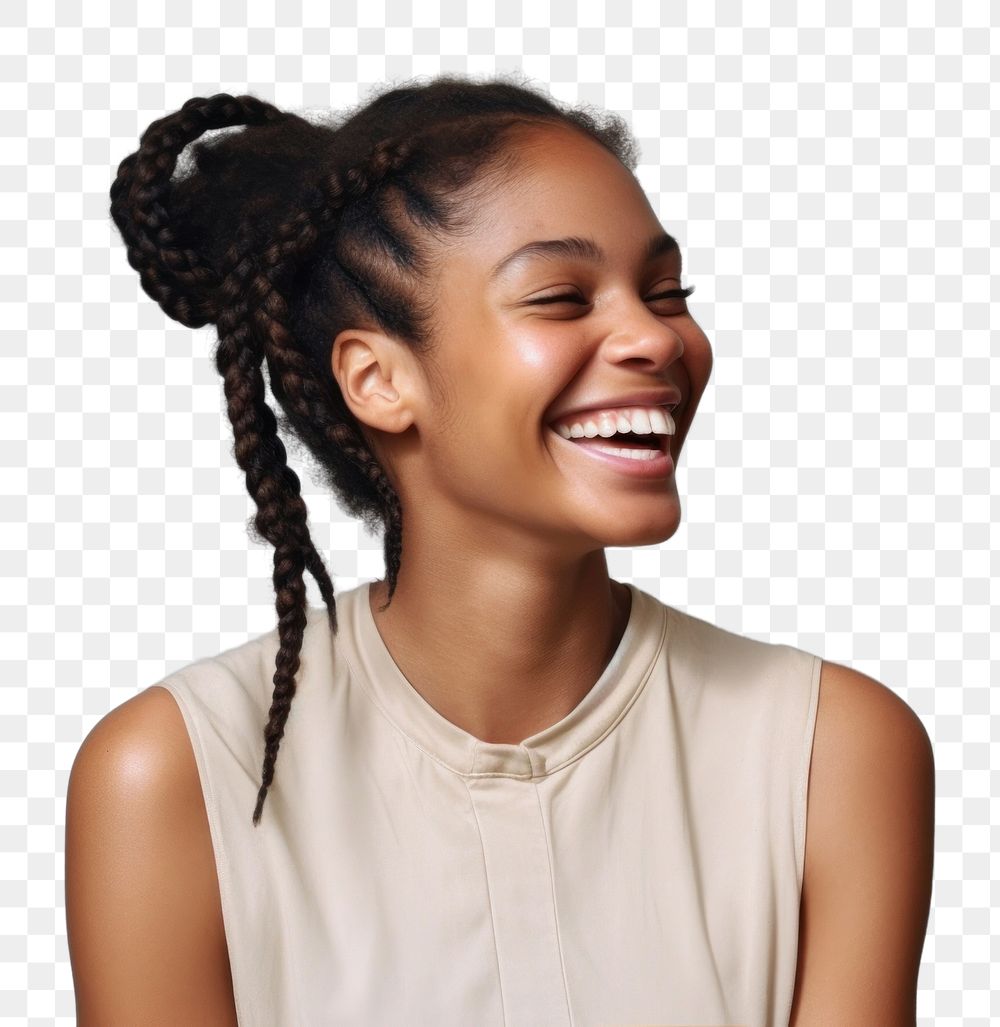 PNG Laughing dreadlocks hairstyle happiness. AI generated Image by rawpixel.