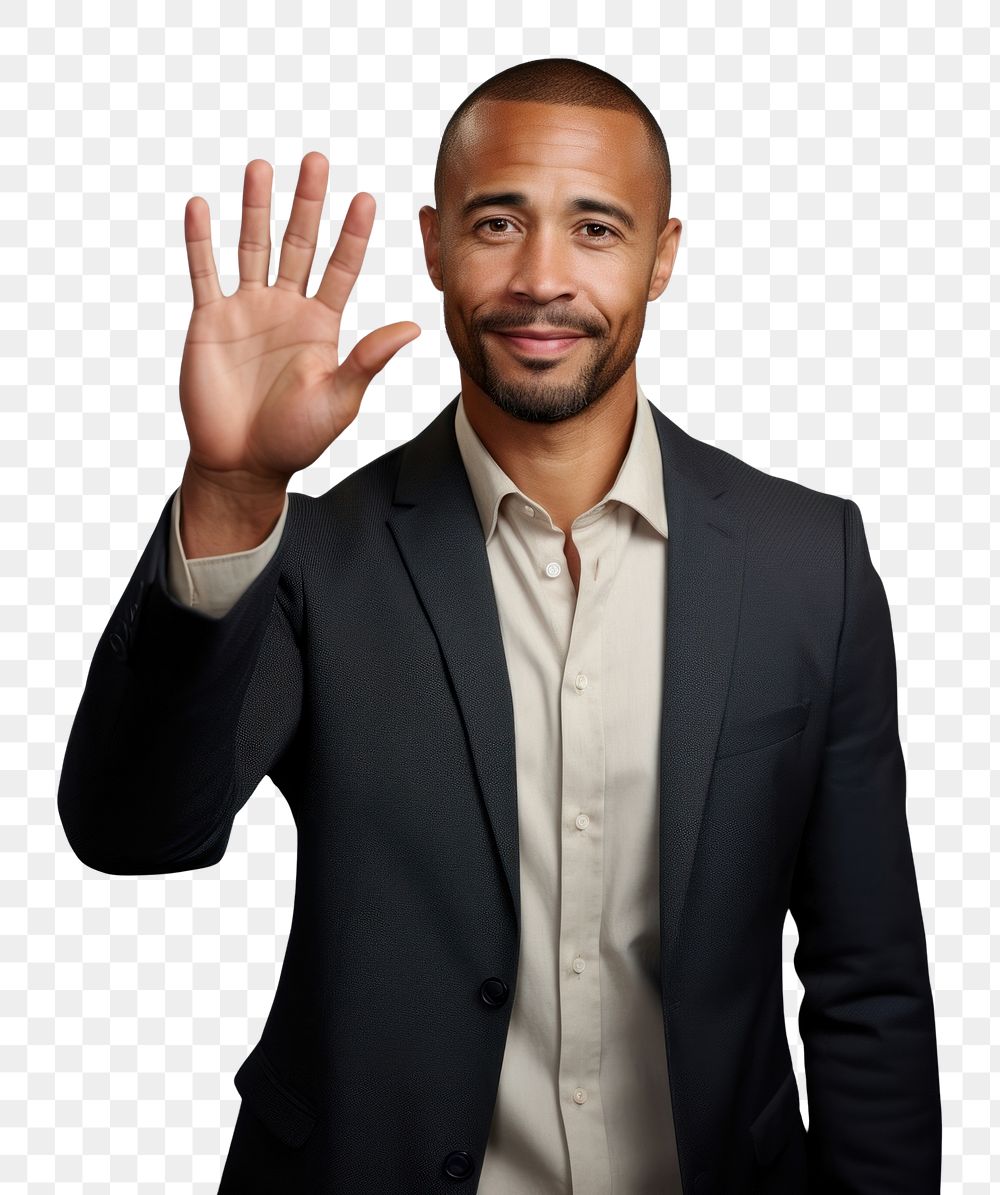 PNG Mixed raced 40 years old man portrait hand finger. AI generated Image by rawpixel.