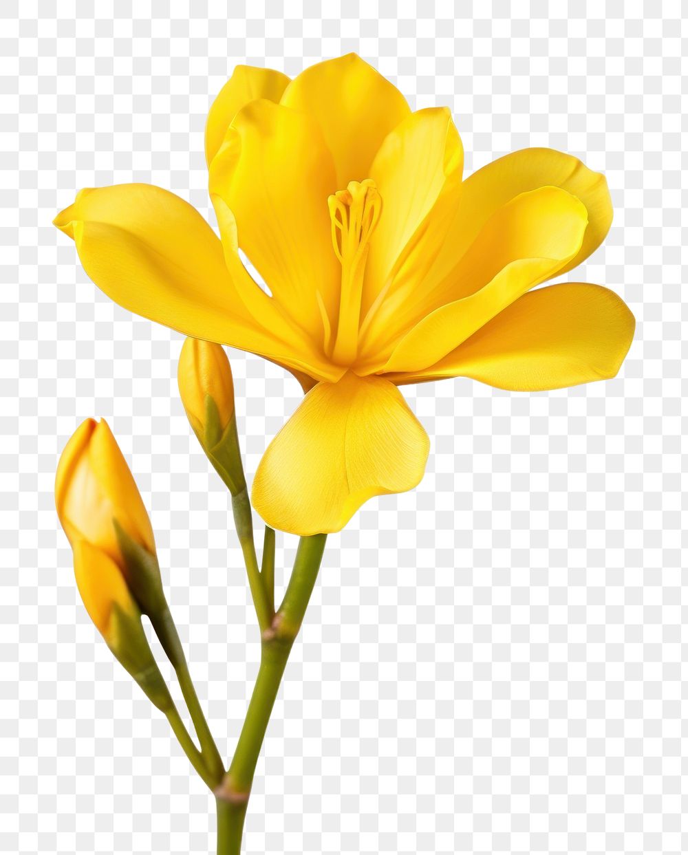 PNG Yellow freesia flower blossom petal. AI generated Image by rawpixel.