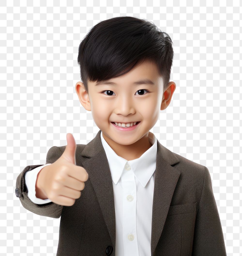 PNG  Asian boy smiling finger pointing portrait. AI generated Image by rawpixel.