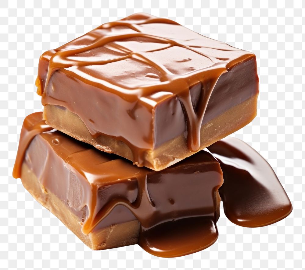 PNG Chocolate almond fudge dessert caramel food. AI generated Image by rawpixel.