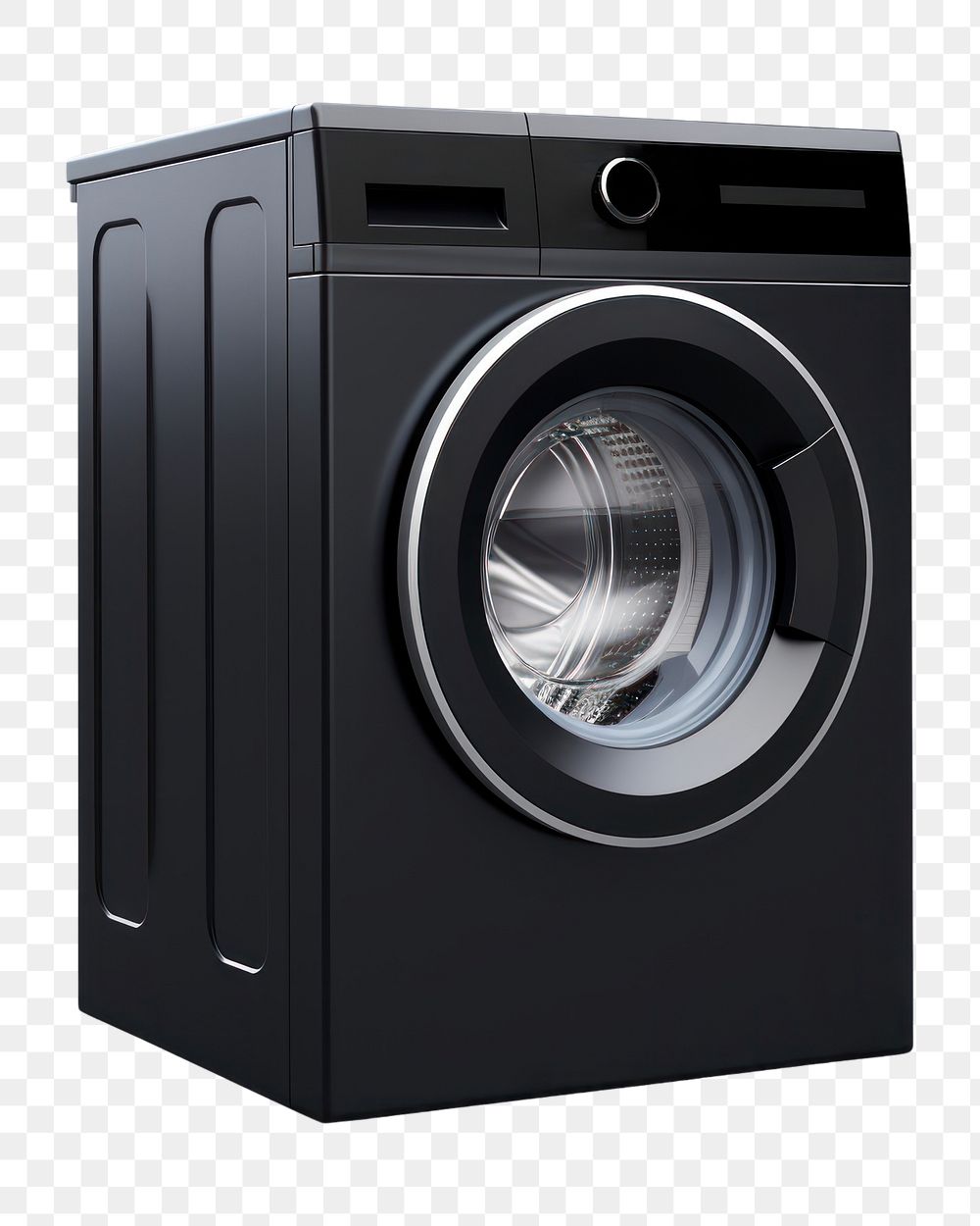 PNG  Washing black machine appliance washing dryer. AI generated Image by rawpixel.