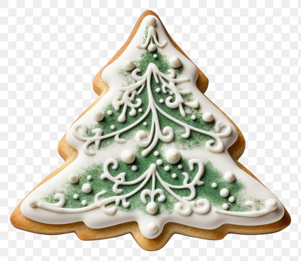 PNG Chritmas-tree-shaped sugar cookie christmas dessert icing. AI generated Image by rawpixel.