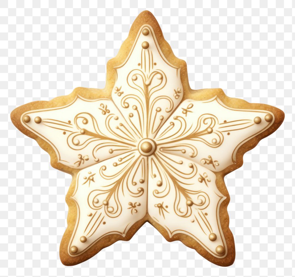 PNG Star-shaped sugar cookie food white background confectionery. AI generated Image by rawpixel.
