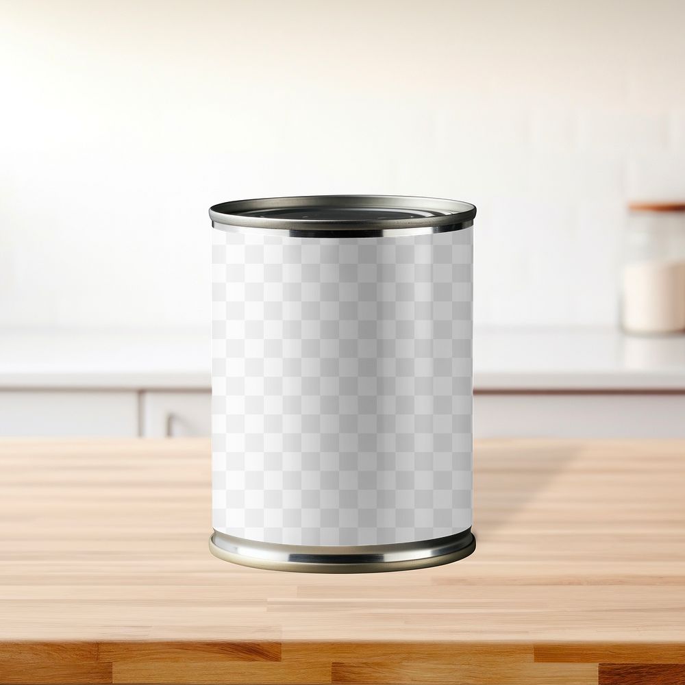 Tin can png, transparent mockup