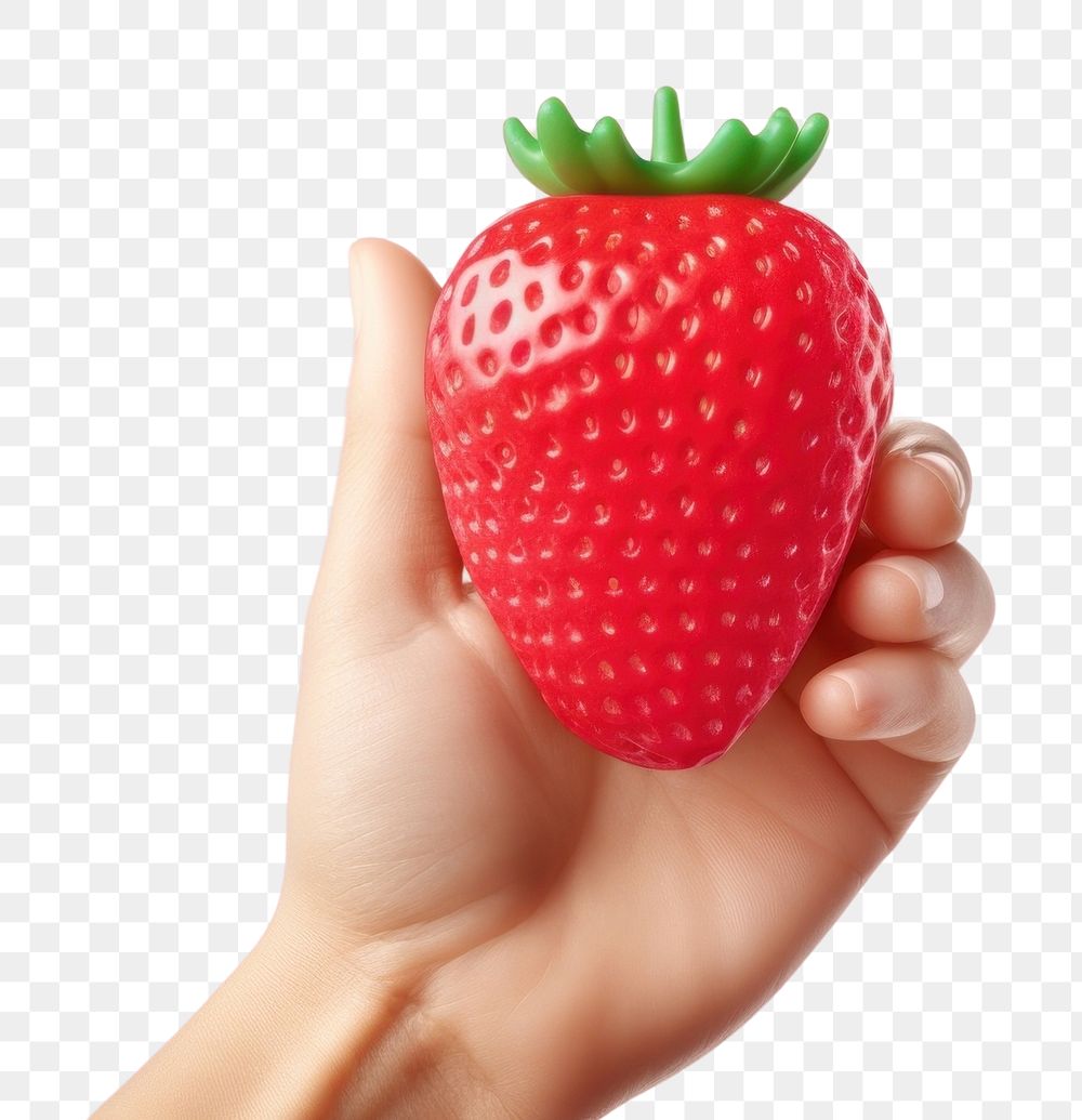PNG Strawberry strawberry holding fruit. AI generated Image by rawpixel.