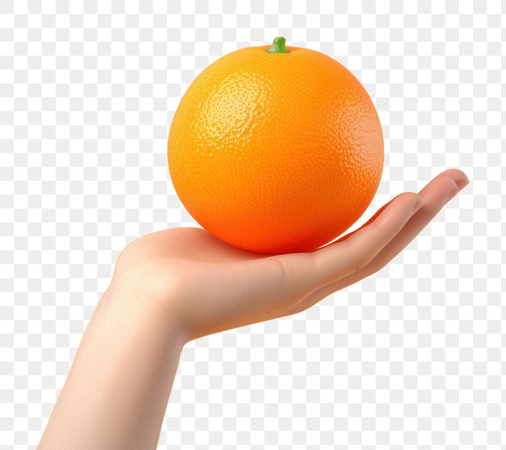 PNG Orange grapefruit holding plant. AI generated Image by rawpixel.