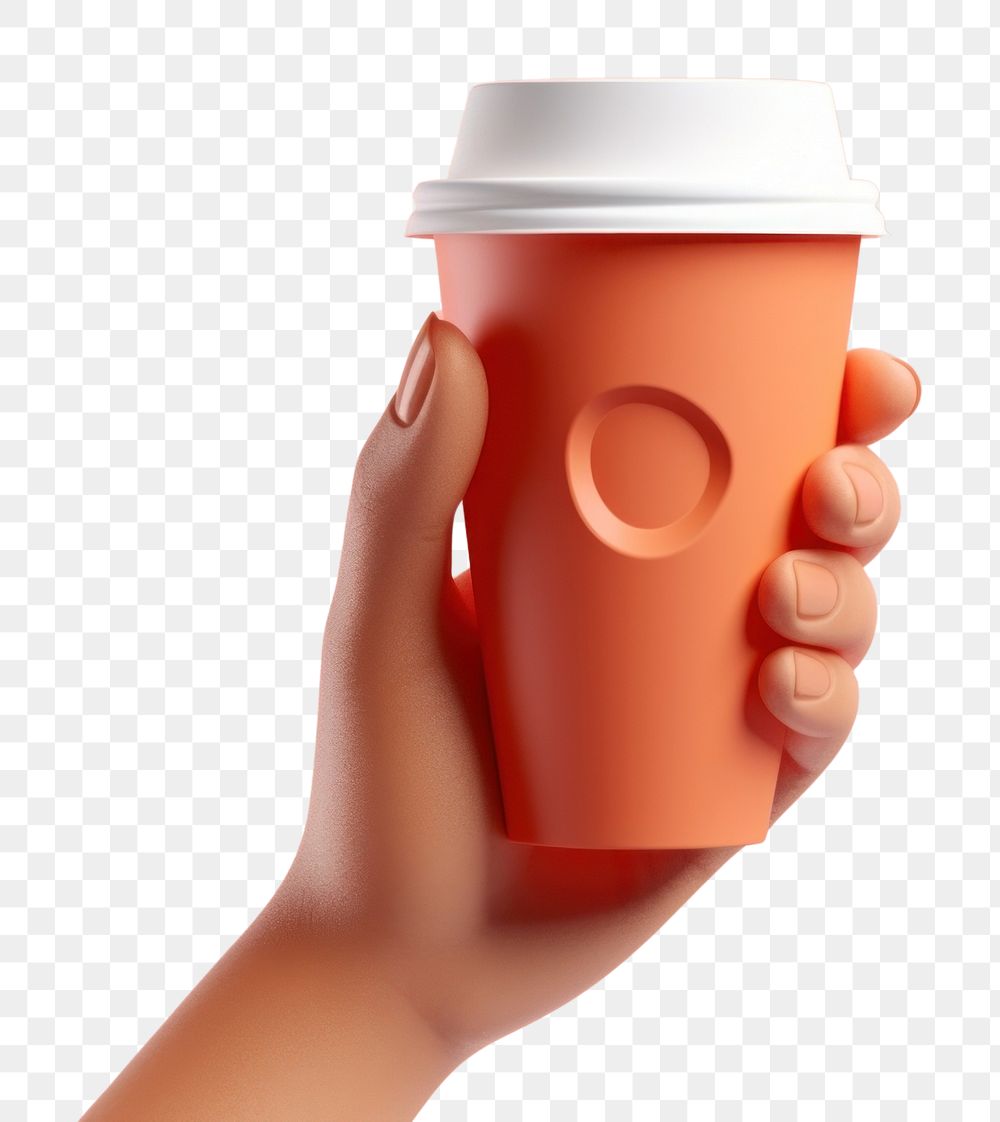PNG Coffee holding hand cup. AI generated Image by rawpixel.