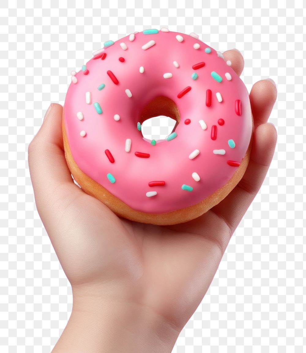 PNG Donut donut holding food. AI generated Image by rawpixel.