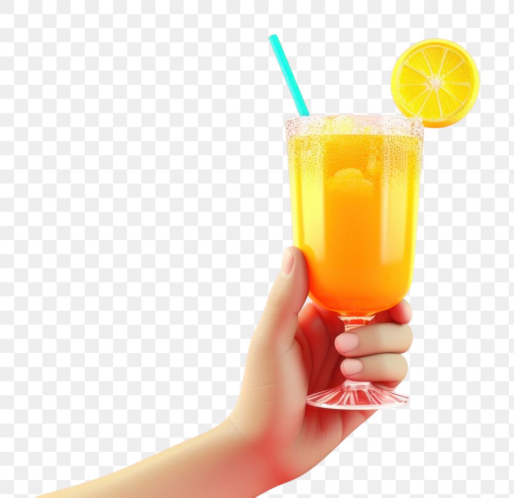 PNG Cocktail holding juice drink. AI generated Image by rawpixel.