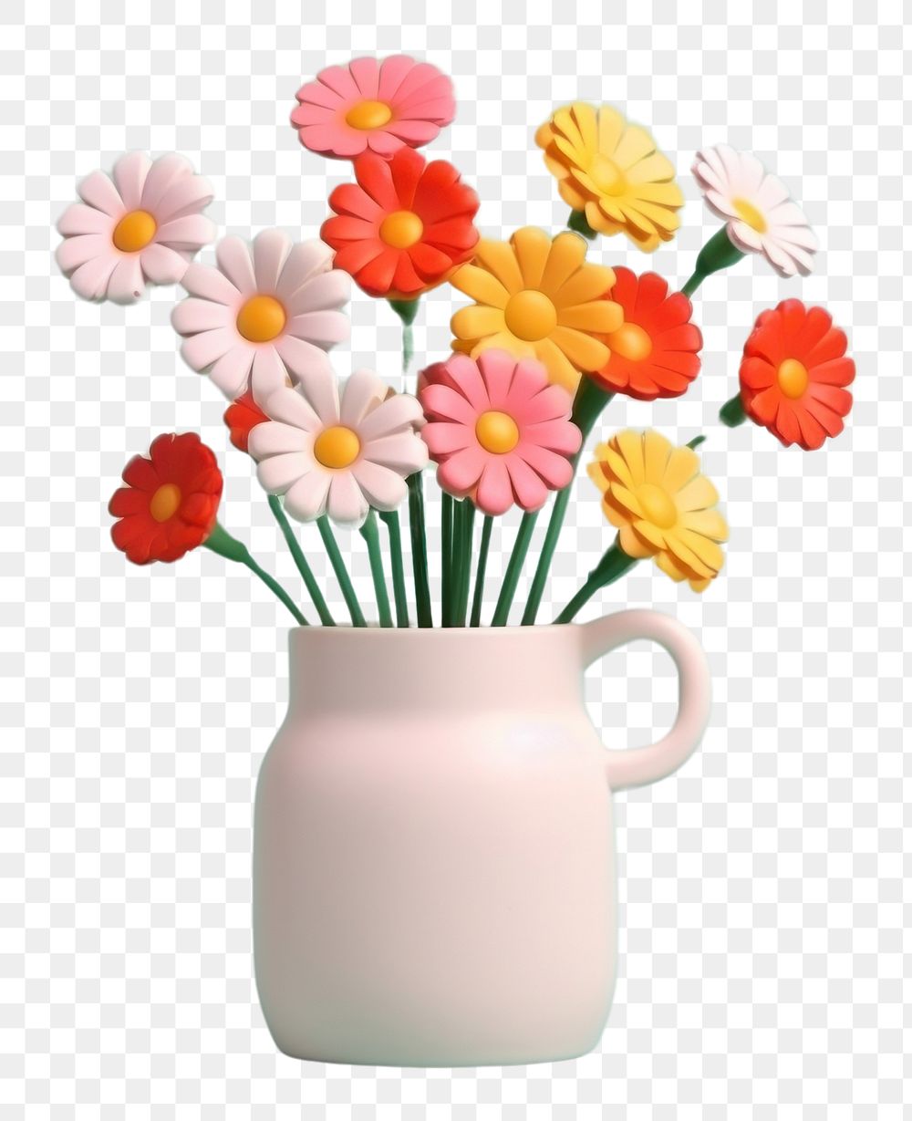PNG Flowers art plant vase. AI generated Image by rawpixel.