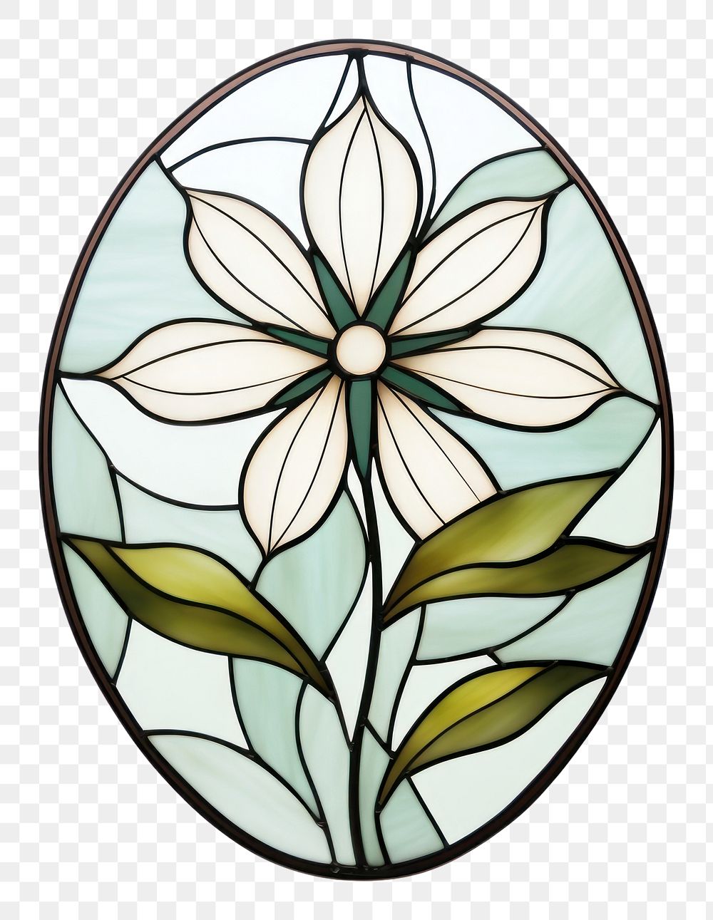 PNG  Glass wildflower art shape stained glass. AI generated Image by rawpixel.
