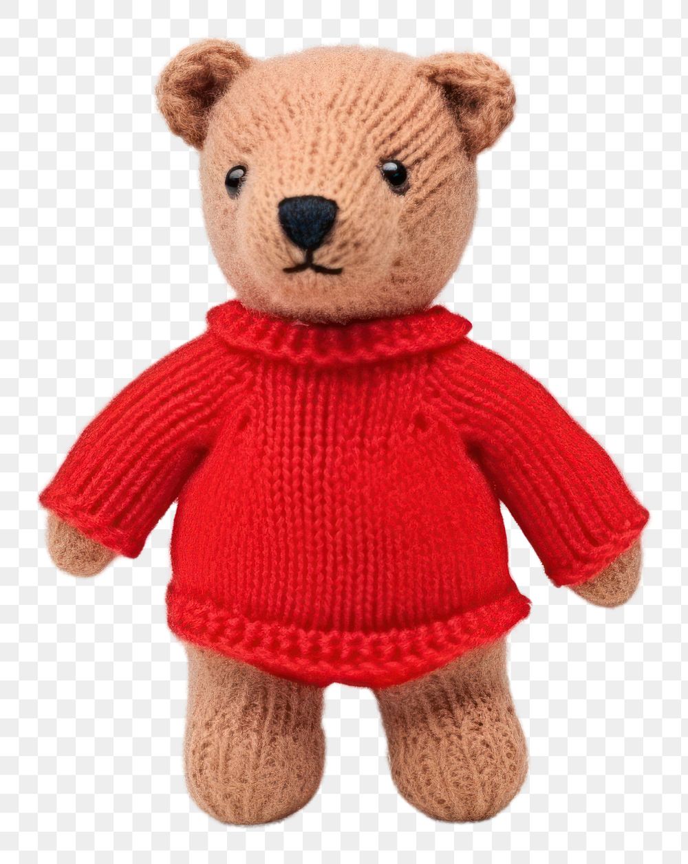 PNG  Bear toy sweater knitted. AI generated Image by rawpixel.