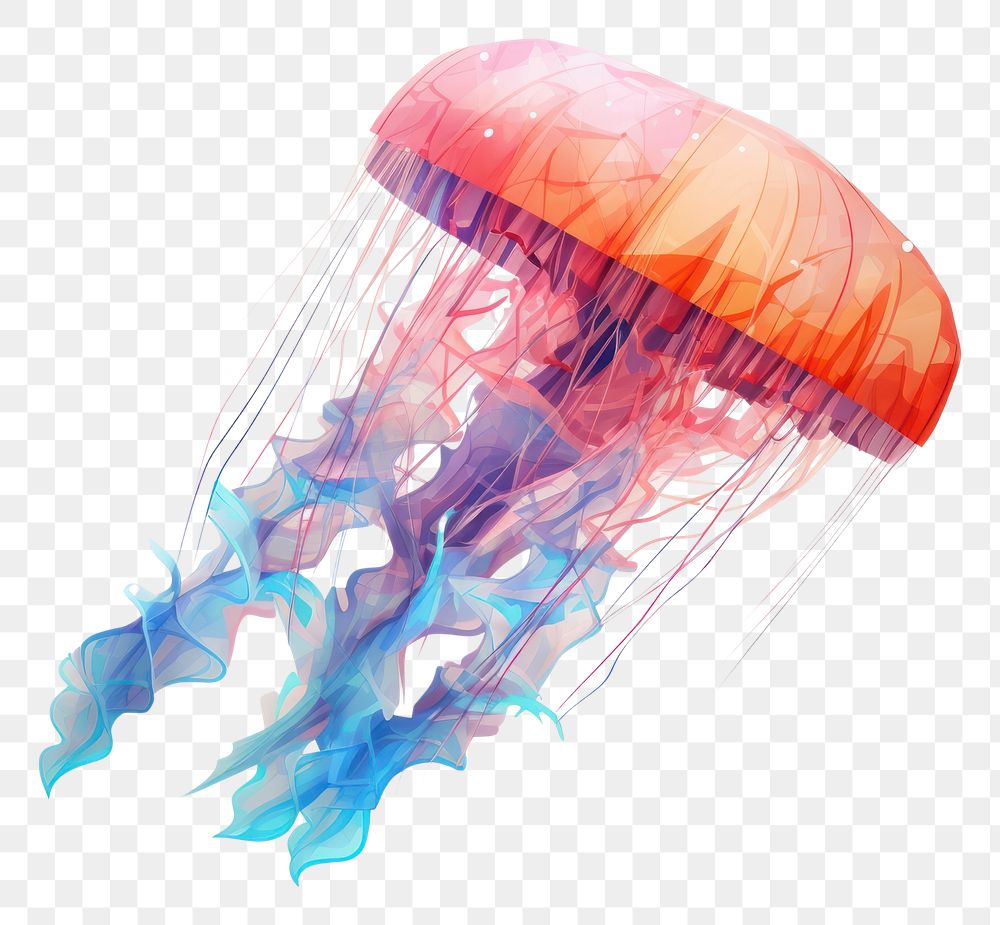 PNG Jellyfish invertebrate transparent underwater. AI generated Image by rawpixel.