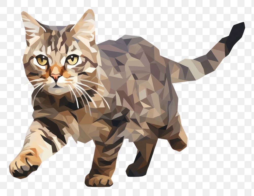PNG Running tabby cat animal mammal pet. AI generated Image by rawpixel.