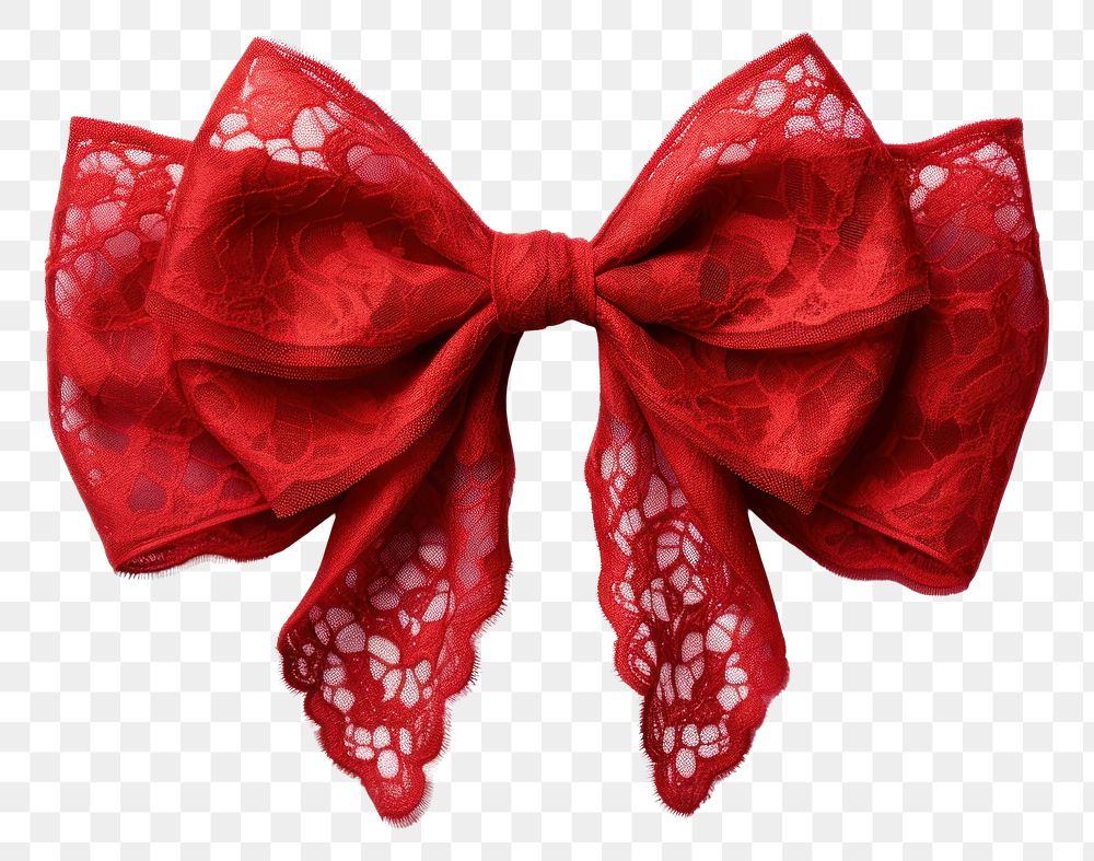PNG  Red bow lace white background celebration. AI generated Image by rawpixel.