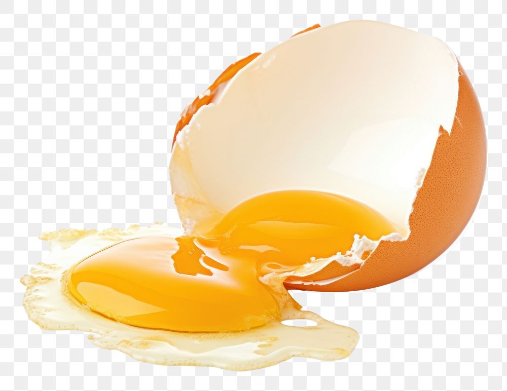 PNG  Crack an raw egg food white background freshness. AI generated Image by rawpixel.