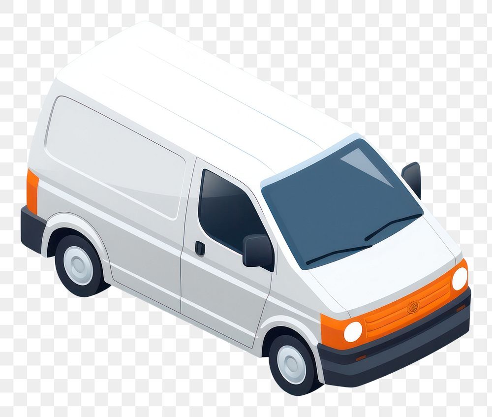 PNG Simple cargo van isolated vehicle transportation minibus. AI generated Image by rawpixel.