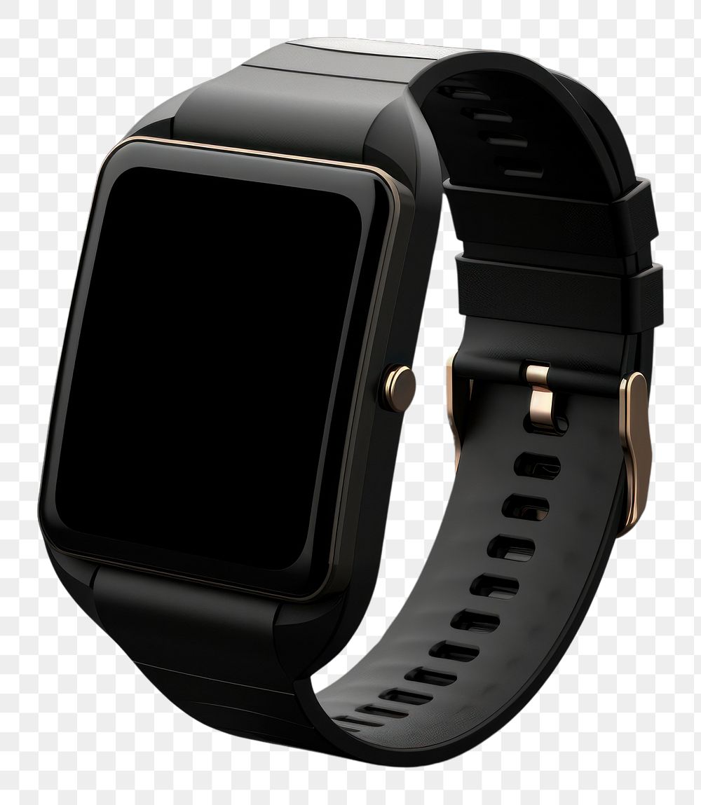 PNG  Smart watch wristwatch black electronics. AI generated Image by rawpixel.