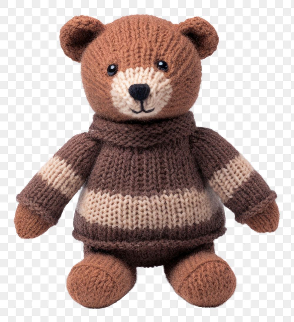PNG  Bear toy knitted sweater. AI generated Image by rawpixel.