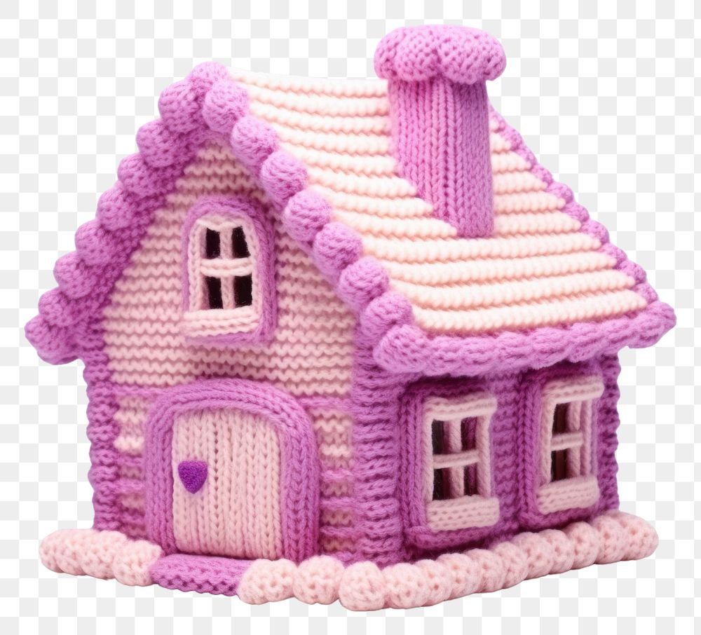 PNG  Knitted cute toy house confectionery architecture. AI generated Image by rawpixel.