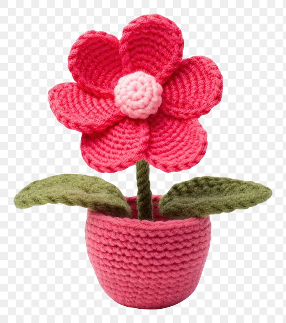 PNG  Knitted cute toy flower petal plant. AI generated Image by rawpixel.