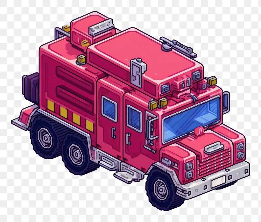 PNG Simple fire truck isolated vehicle transportation technology. AI generated Image by rawpixel.