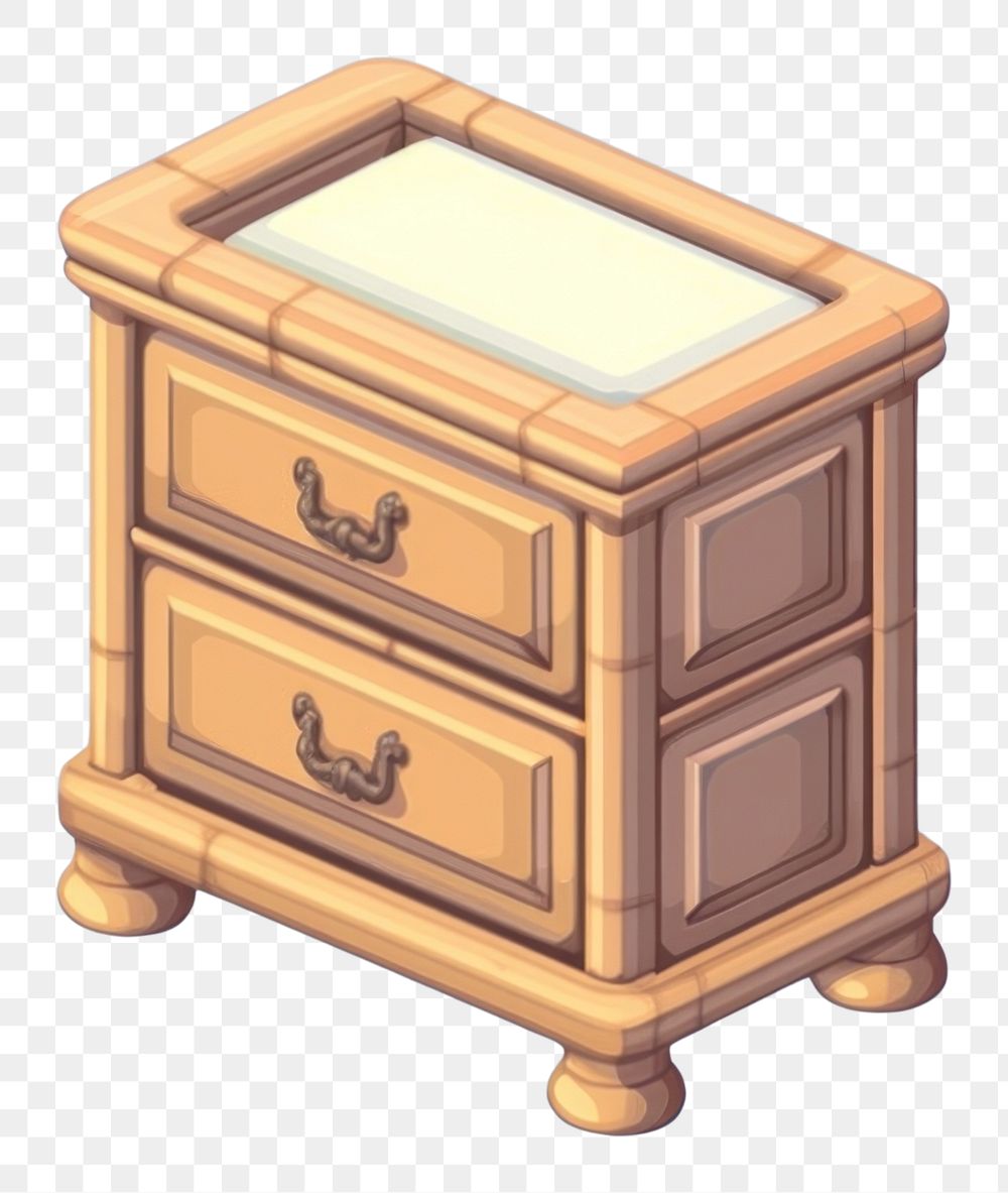 PNG Simple nightstand isolated furniture drawer table. AI generated Image by rawpixel.