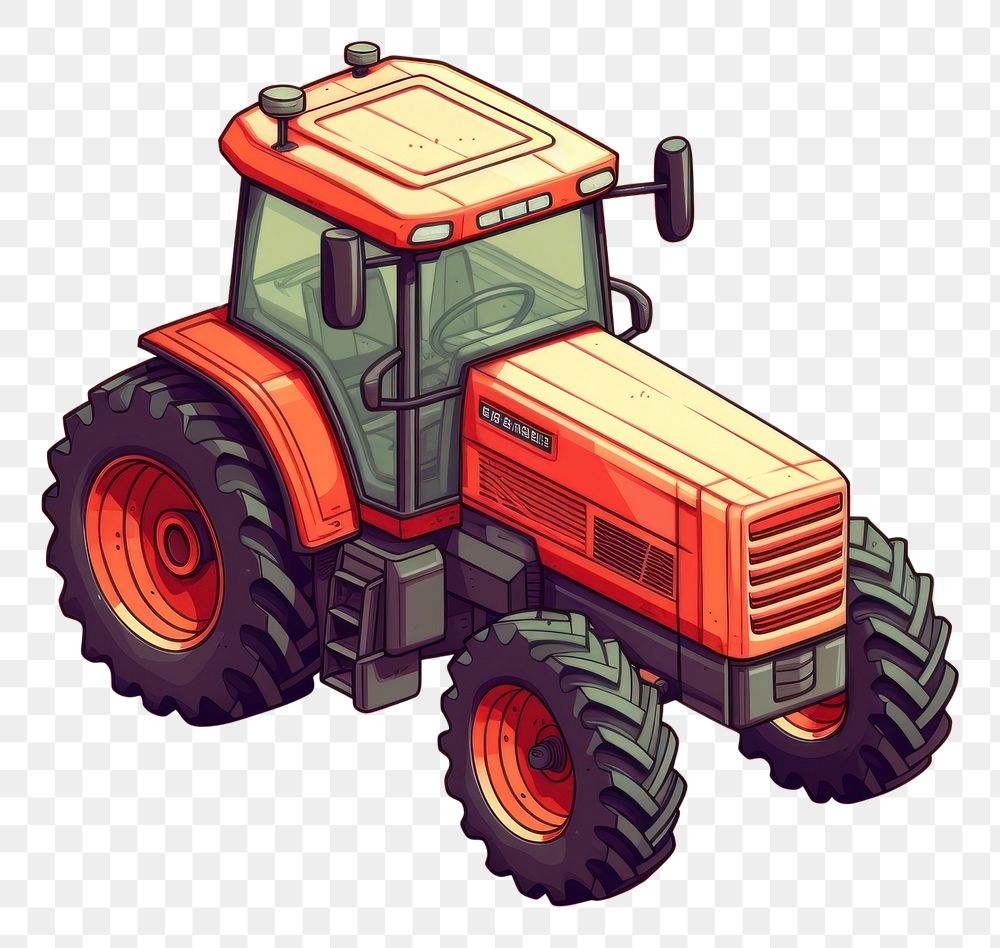 PNG Simple tractor isolated vehicle transportation agriculture. AI generated Image by rawpixel.