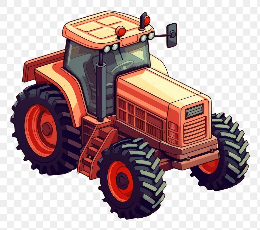 PNG Simple tractor isolated vehicle transportation agriculture. AI generated Image by rawpixel.