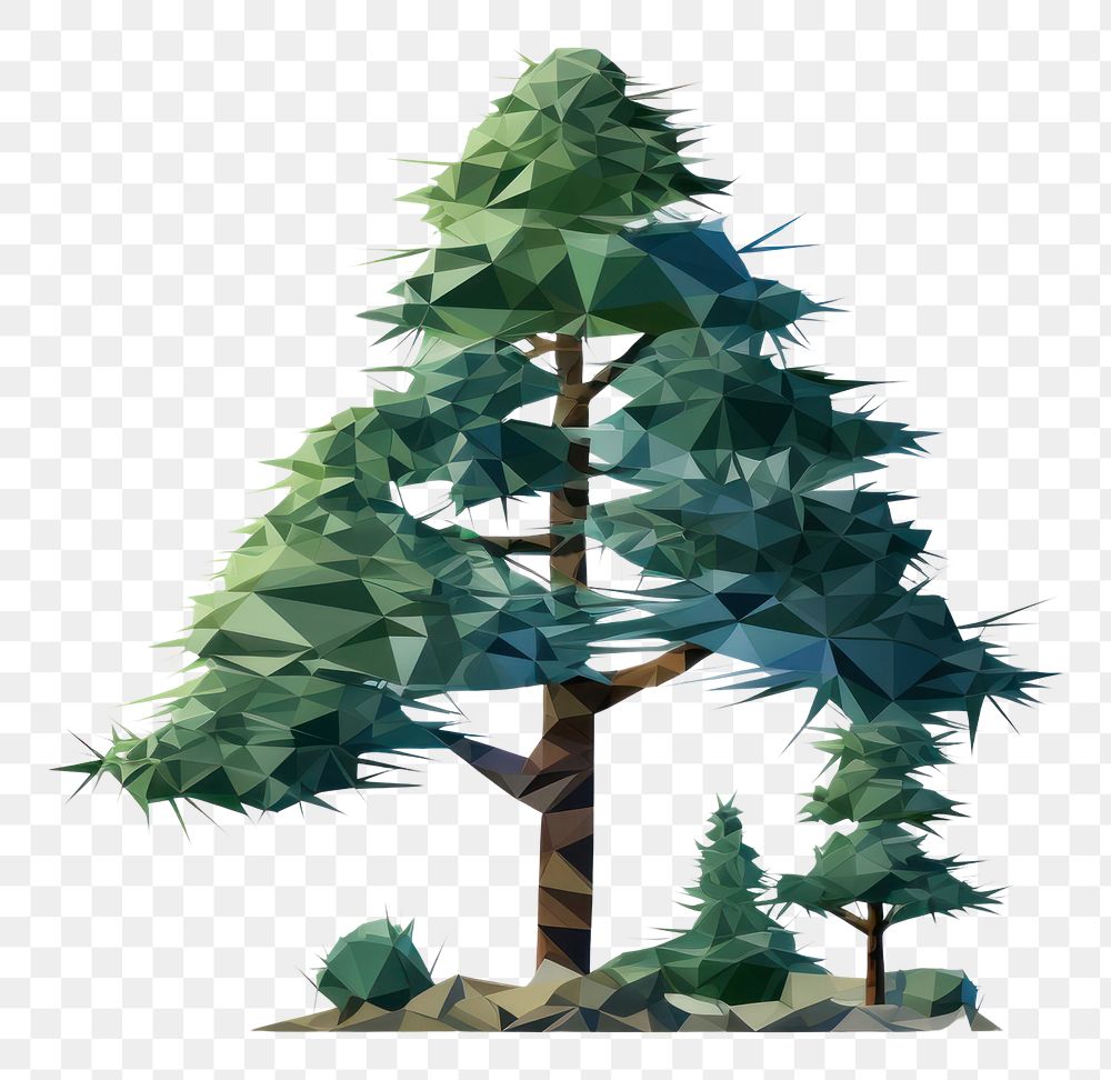 PNG Pine tree plant art white background. AI generated Image by rawpixel.