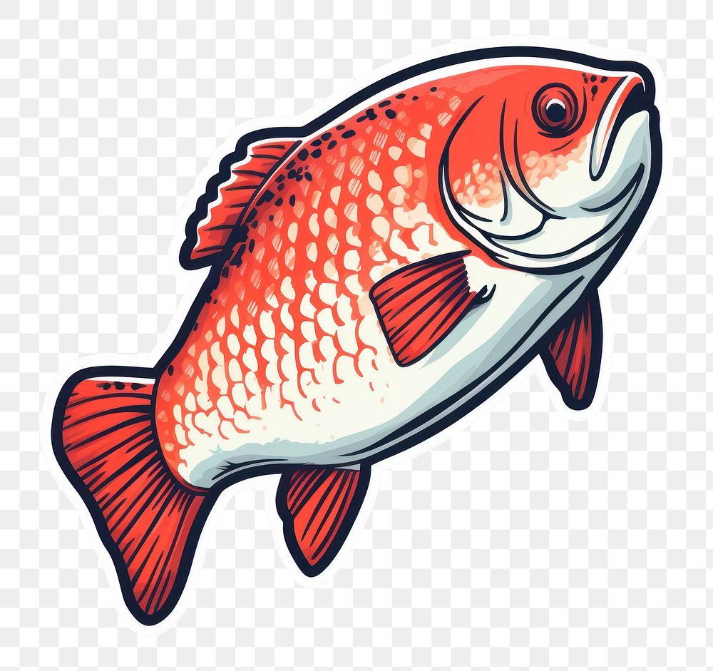 PNG  Salmon animal fish white background. AI generated Image by rawpixel.