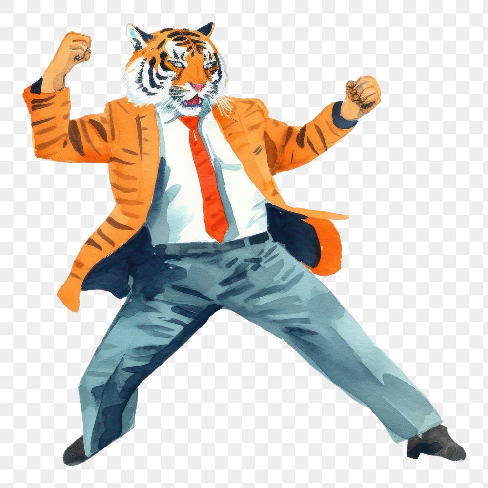 PNG Tiger adult white background representation. AI generated Image by rawpixel.