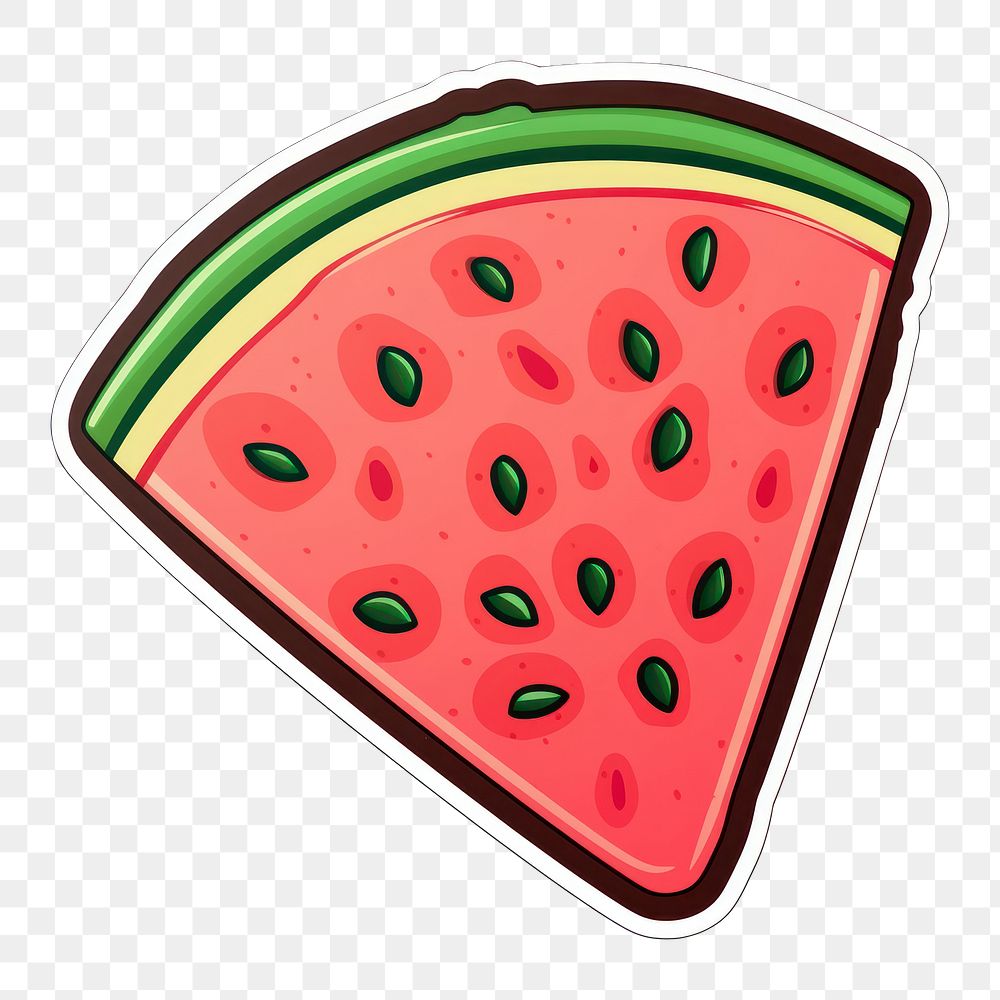 PNG  Watermelon fruit slice food. AI generated Image by rawpixel.